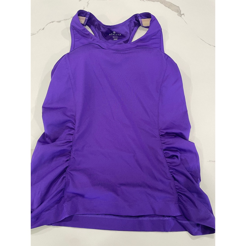 Athleta‎ Women's 34C Ruched Racer Back Tank Top AK98